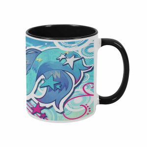 Anime Girl Mug Blue Hair Graphic Print Ceramic Coffee Cup Microwave Safe Ergonomic Handle For Office Home Kitchen Birthday Party Travel Outdoor Daily Use