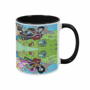 Fantasy Cartoon Land Ceramic Mug Vibrant Magic Kingdom Character Print Microwave Safe Ergonomic Handle Perfect For Office Daily Coffee Drinking And Weekend Party Gathering