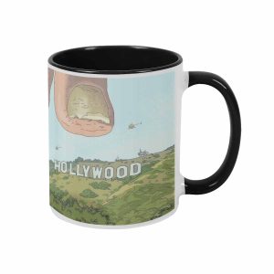 Surreal Art Ceramic Mug Giant Foot And Reporter Graphic Print Microwave Safe Ergonomic Handle Perfect For Office Coffee Tea Drinkers Home Kitchen Decor And Funny Novelty Gag Gift