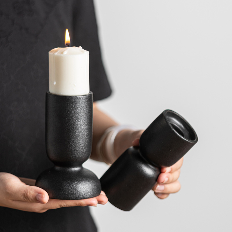 Ceramic pier candlestick European style, atmosphere furniture and home decorations